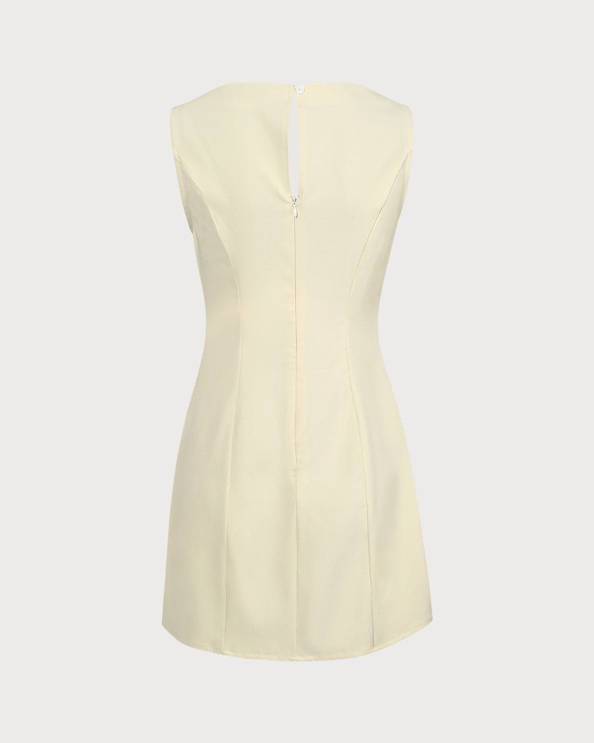 Vestido mini amarillo de corte bootcut con escote