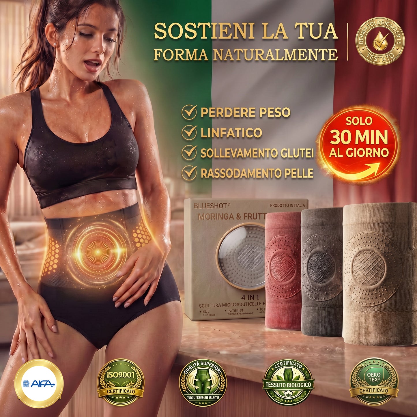Tienda Oficial de la Marca🐉BLUESHOT® 2026 – Pantalones Cortos 4 en 1 con Micro-Partículas de Moringa & Berberina para Moldear y Quemar Grasa🎄