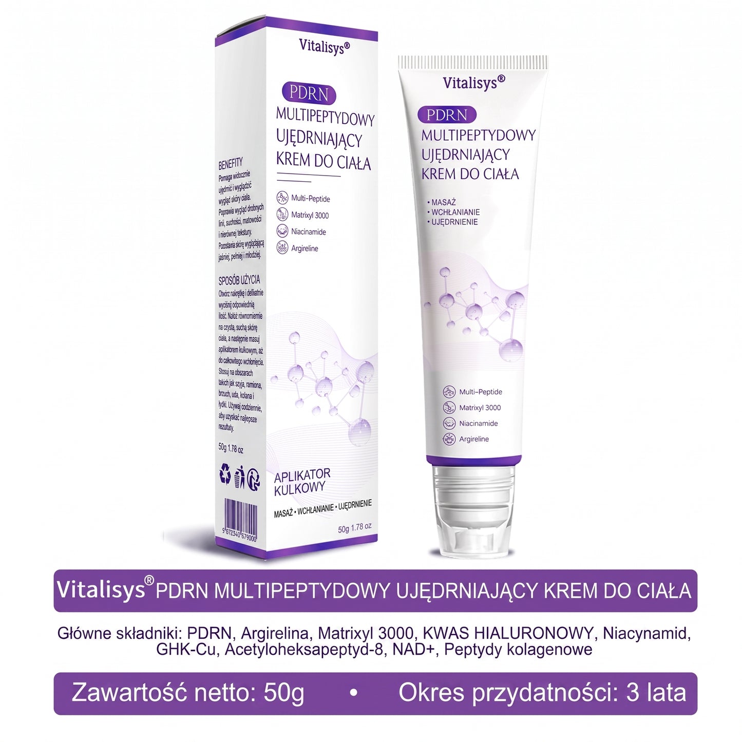 Polecany przez dermatologów🥇 |🍇 Vitalisys® PDRN Multi-Peptide Masujący Krem do Ciała – przeciwstarzeniowy, nawilżający, ujędrniający, regenerujący, wyrównujący koloryt, redukuje trądzik, przebarwienia, brodawki, znamiona i łuszczycę.❤️