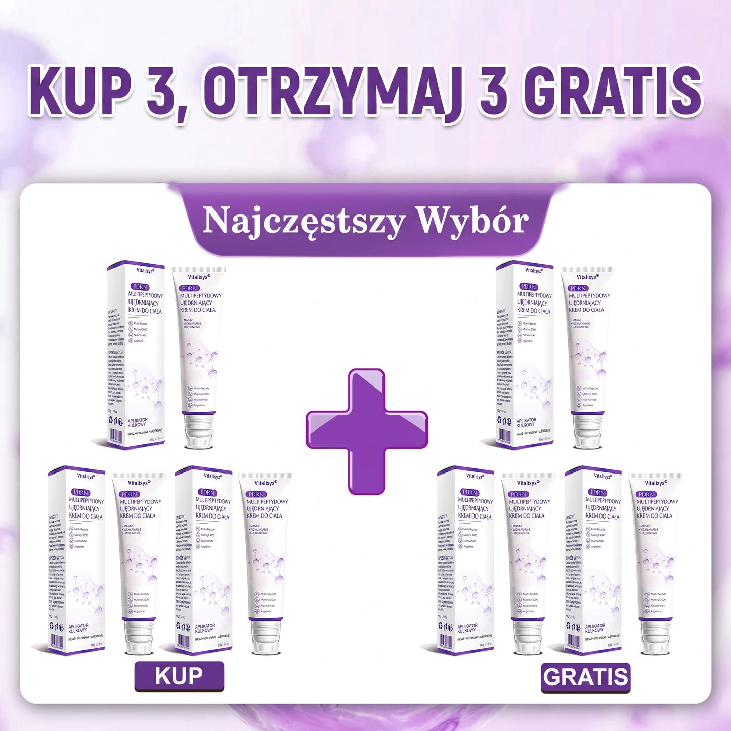 Polecany przez dermatologów🥇 |🍇 Vitalisys® PDRN Multi-Peptide Masujący Krem do Ciała – przeciwstarzeniowy, nawilżający, ujędrniający, regenerujący, wyrównujący koloryt, redukuje trądzik, przebarwienia, brodawki, znamiona i łuszczycę.❤️