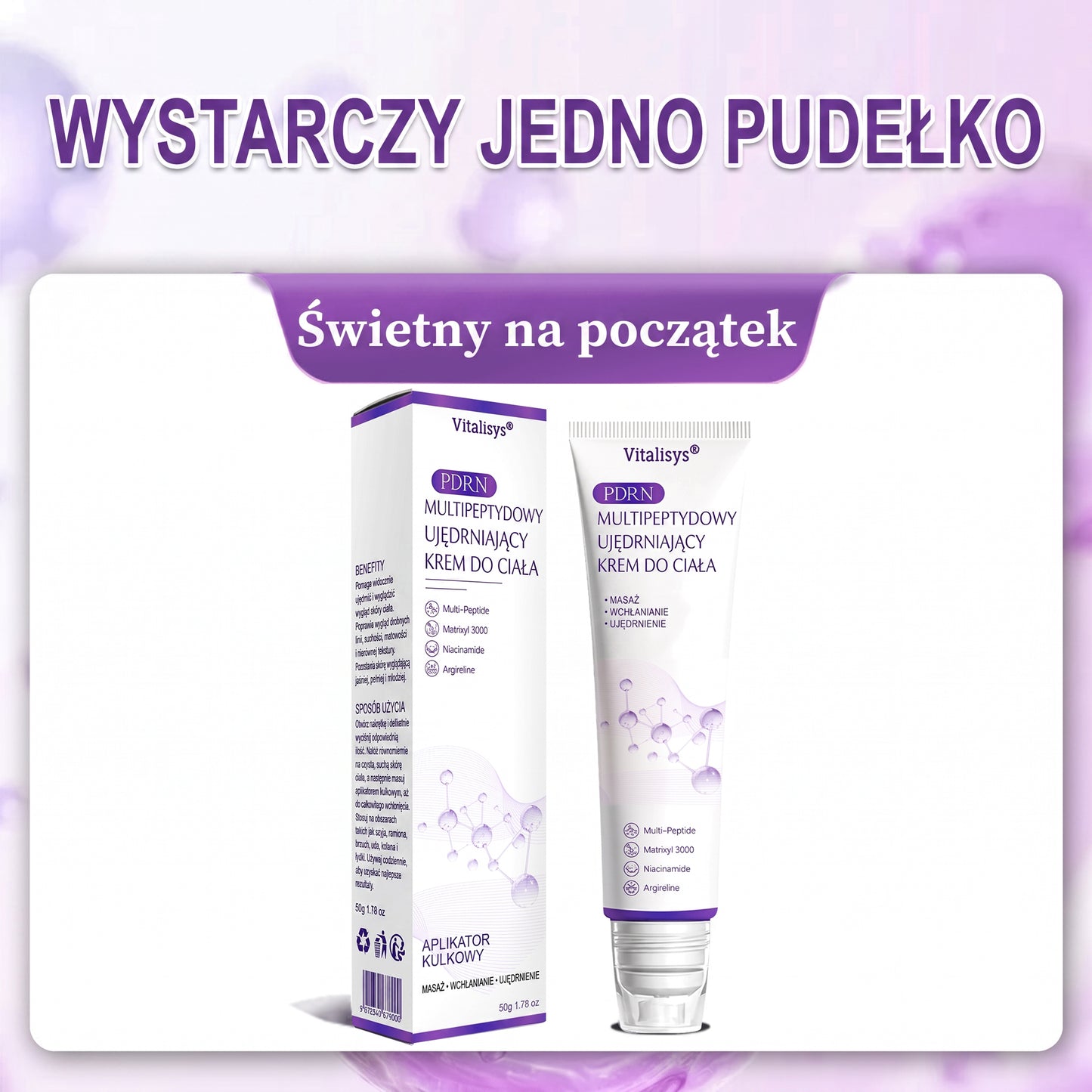 Polecany przez dermatologów🥇 |🍇 Vitalisys® PDRN Multi-Peptide Masujący Krem do Ciała – przeciwstarzeniowy, nawilżający, ujędrniający, regenerujący, wyrównujący koloryt, redukuje trądzik, przebarwienia, brodawki, znamiona i łuszczycę.❤️