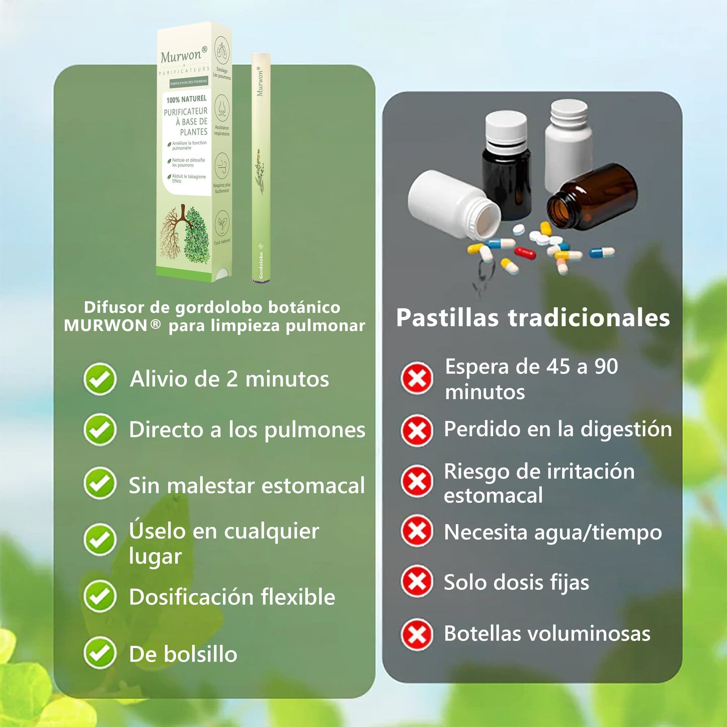 𝐓𝐢𝐞𝐧𝐝𝐚 𝐨𝐟𝐢𝐜𝐢𝐚𝐥 ✨𝐌𝐮𝐫𝑤𝗈𝒏® Difusor Botánico de Mullein para Limpieza de Pulmones (🫁 Tos, faringitis, dificultad para respirar, flema, congestión nasal, bronquitis, síntomas alérgicos, malestar pulmonar)6✨