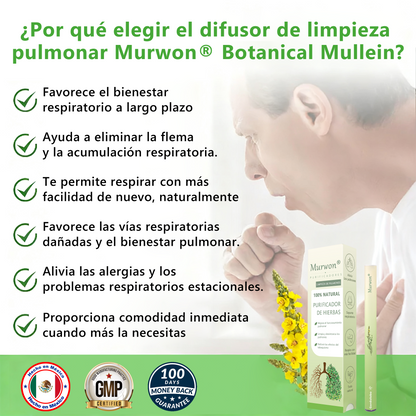 𝐓𝐢𝐞𝐧𝐝𝐚 𝐨𝐟𝐢𝐜𝐢𝐚𝐥 ✨𝐌𝐮𝐫𝑤𝗈𝒏® Difusor Botánico de Mullein para Limpieza de Pulmones (🫁 Tos, faringitis, dificultad para respirar, flema, congestión nasal, bronquitis, síntomas alérgicos, malestar pulmonar)8