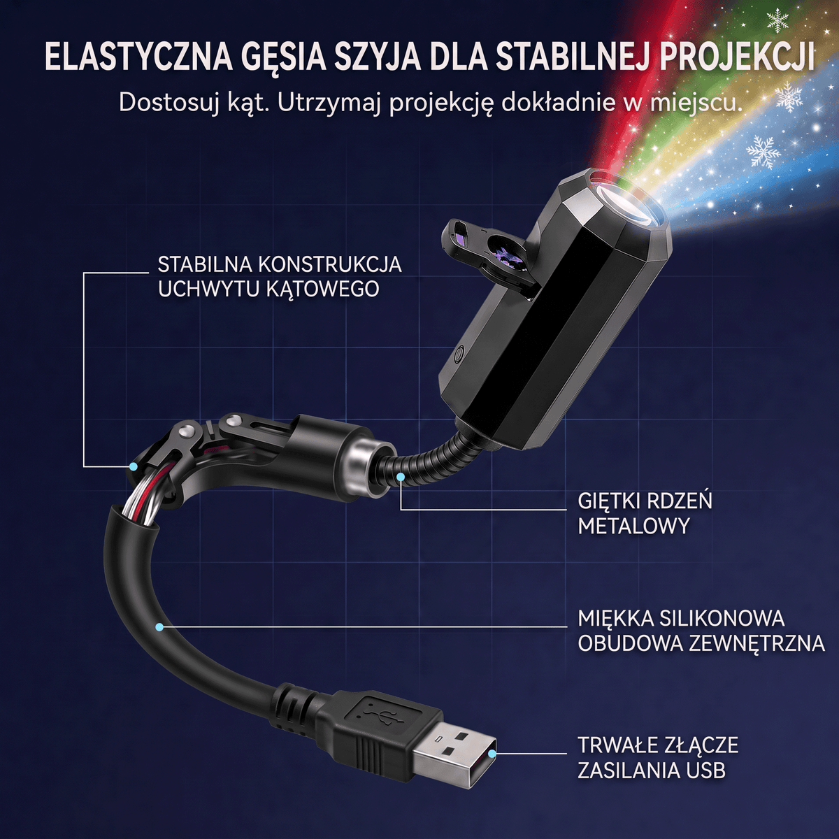 LEFUN® 🍈Inteligentny projektor świąteczny 5D nowej generacji ✨ – 🎅 Dynamiczne światło holograficzne tworzące magiczną atmosferę w domu 💎