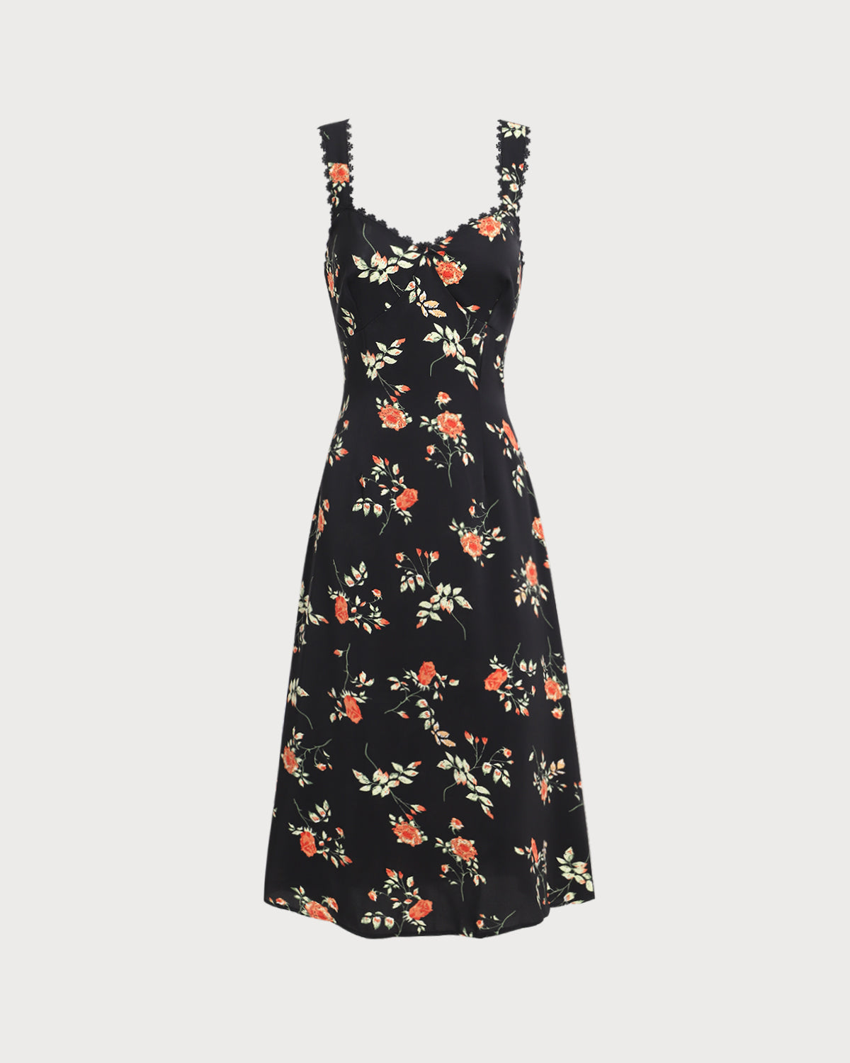 Zwarte Bloemen Maxi Jurk met Ruffles en Spaghetti Straps
